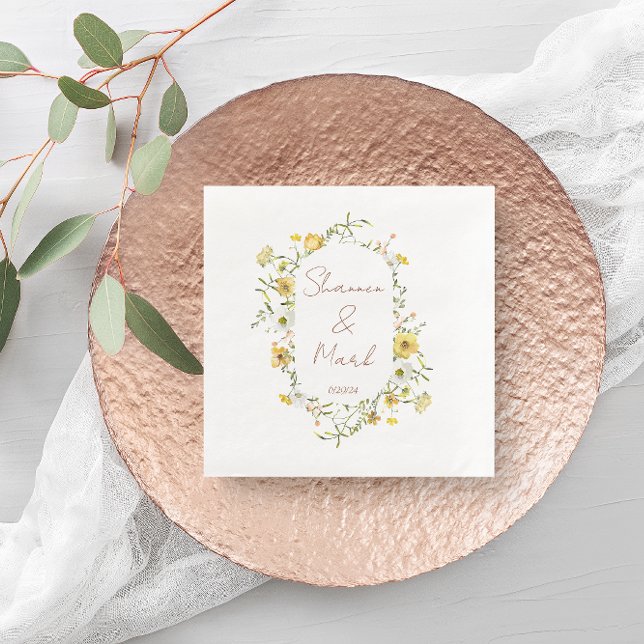 Serviette En Papier Mariage fleur sauvage (Créateur téléchargé)