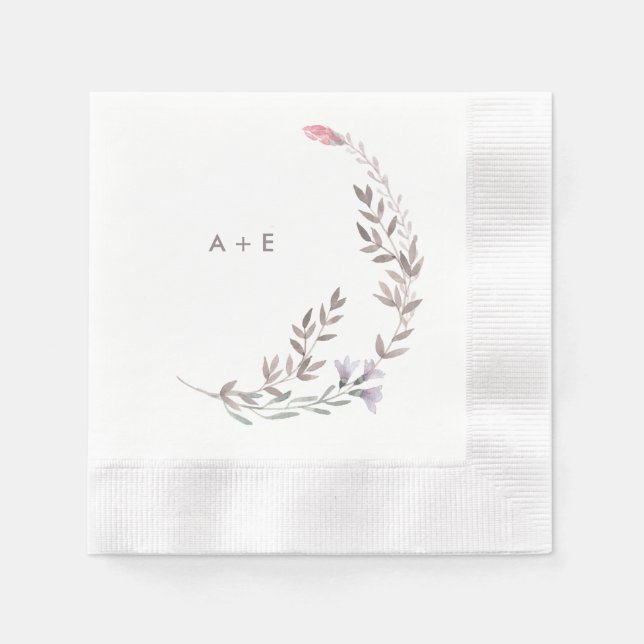 Serviette En Papier Mariage Fleur sauvage (Devant)