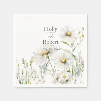 Serviette En Papier Mariage Fleur sauvage Daisy