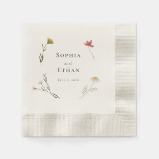 Serviette En Papier Mariage Fleur sauvage Leander