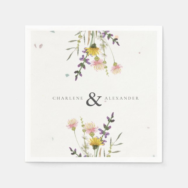 Serviette En Papier Mariage fleur sauvage Meadow Garden (Devant)