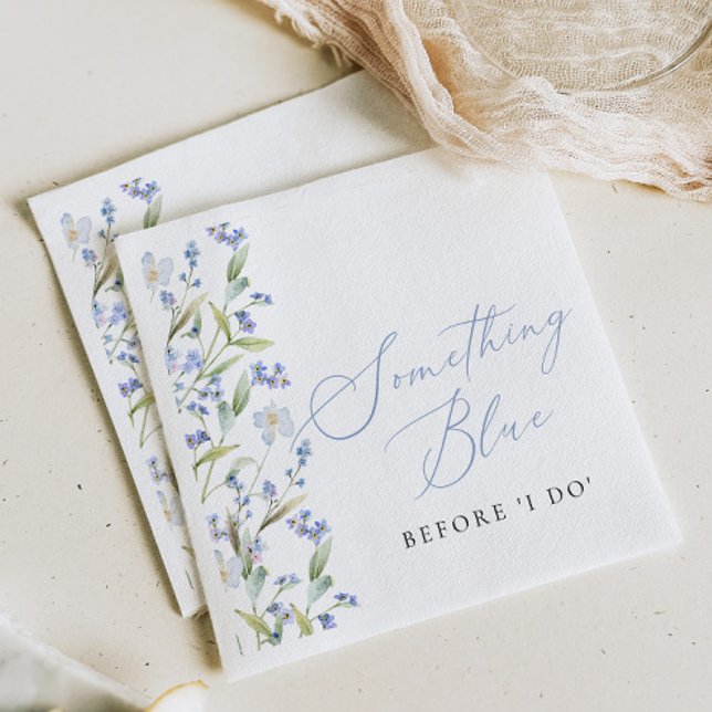 Serviette En Papier Mariage Fleur Sauvage Quelque Chose de Bleu (Créateur téléchargé)