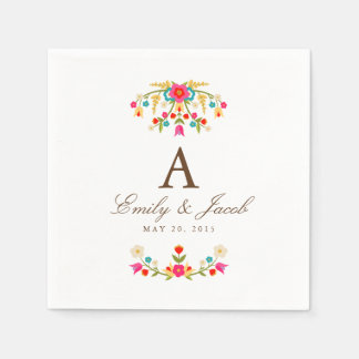 Serviette En Papier Mariage Fleurs Pays