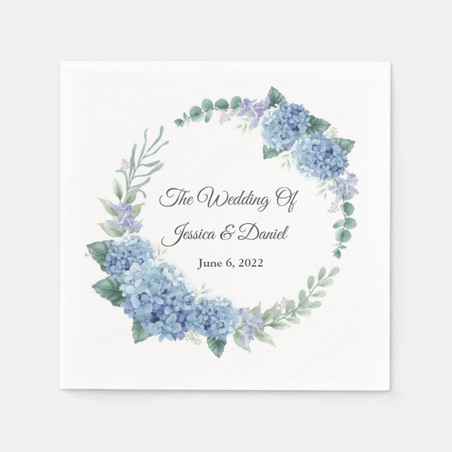 Serviette En Papier Mariage floral (Devant)
