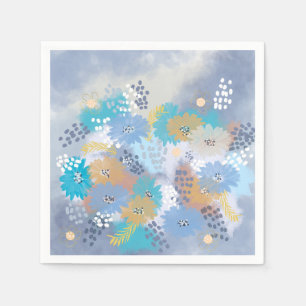 Serviette En Papier Mariage floral abstrait