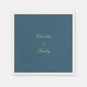 Serviette En Papier Mariage Floral Boho de la Marine