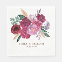 Mariage Floral Bordeaux Romantique Sombre et Éléga