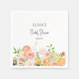 Serviette En Papier Mariage Floral Citron Fête de Mariée