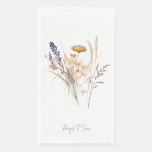 Serviette En Papier Mariage floral de la chute de l'or blanc