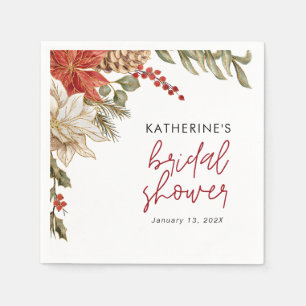 Serviette En Papier Mariage Floral de Noël pour une Mariée