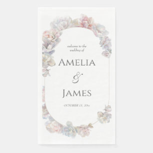 Serviette En Papier Mariage floral de pivoine rose romantique