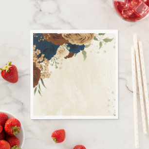 Serviette En Papier mariage floral de terre cuite