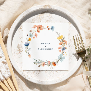 Serviette En Papier Mariage floral élégant