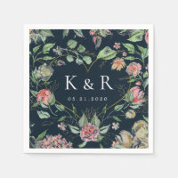 Mariage floral élégant à fleurs de minuit