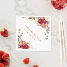 Mariage floral élégant burgundy et blush cramoisi