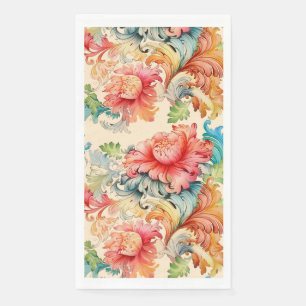 Serviette En Papier Mariage floral élégant victorien