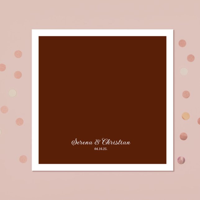 Serviette En Papier Mariage floral en terre cuite rouille (Créateur téléchargé)