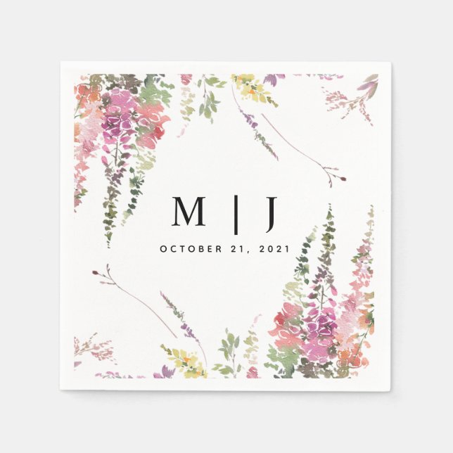 Serviette En Papier Mariage Floral Fleur sauvage de printemps (Devant)