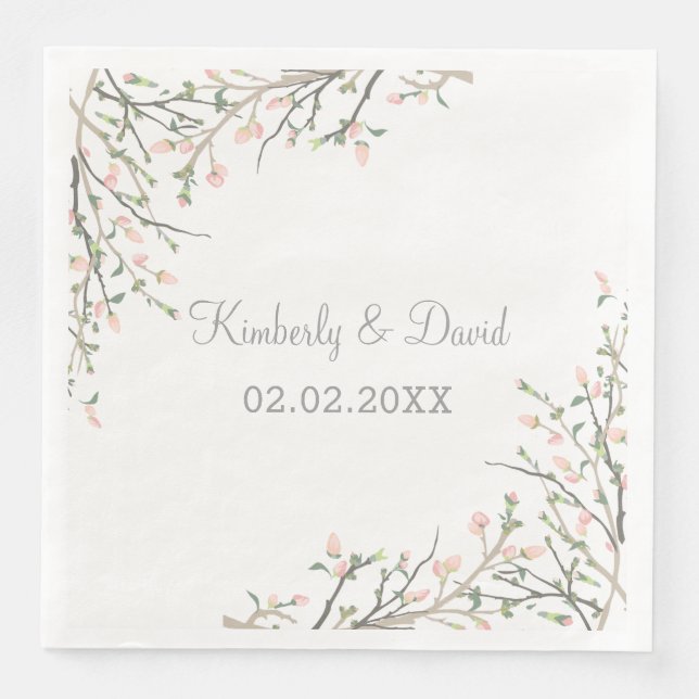 Serviette En Papier Mariage floral flush florissant (Devant)