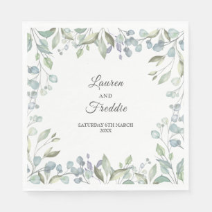 Serviette En Papier Mariage floral Lilac Watercolor