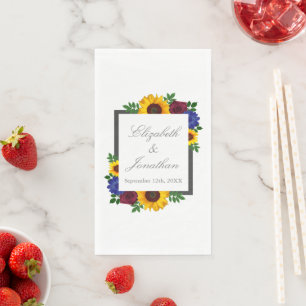 Serviette En Papier Mariage floral Rose de tournesol