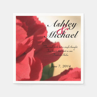 Serviette En Papier Mariage Floral Rouge personnalisé