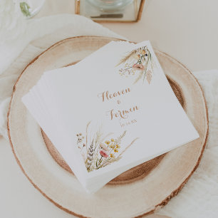 Serviette En Papier Mariage floral sauvage du pré-automne