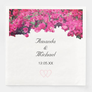 Serviette En Papier Mariage floral tropical