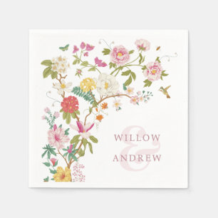 Serviette En Papier Mariage Floral Vintage