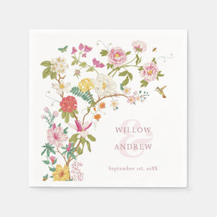 Serviette En Papier Mariage Floral Vintage