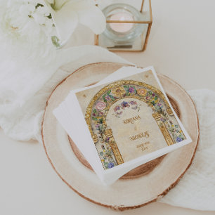 Serviette En Papier Mariage floral Vintage Art nouveau