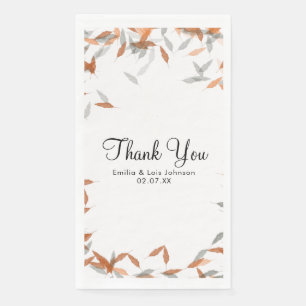Serviette En Papier Mariage Flottant à Feuille Tomante Rustique Pampas