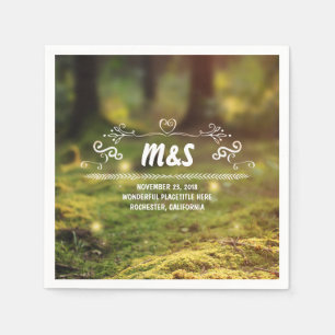 Serviette En Papier Mariage forestier enchanté