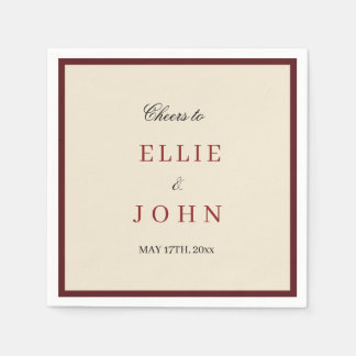 Serviette En Papier Mariage Formel Rouge Et Neutre