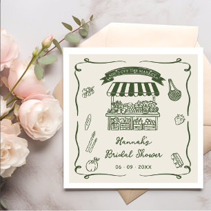 Serviette En Papier Mariage fraîchement célébré dessinée à la main