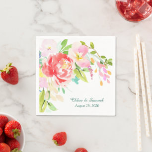 Serviette En Papier Mariage frontalier du bouquet de printemps