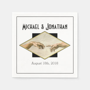 Serviette En Papier Mariage gay d'art classique