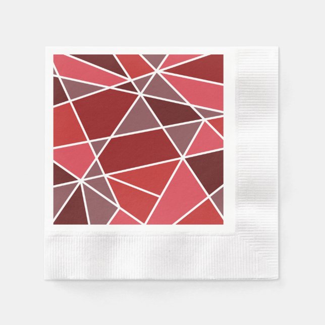 Serviette En Papier Mariage Géométrique Élégant (Devant)