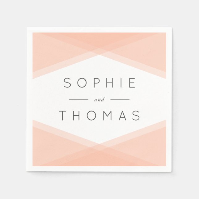 Serviette En Papier Mariage géométrique en couche de plage (Devant)