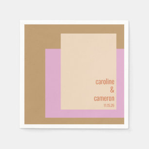 Serviette En Papier Mariage géométrique géométrique moderne Lilac Gold