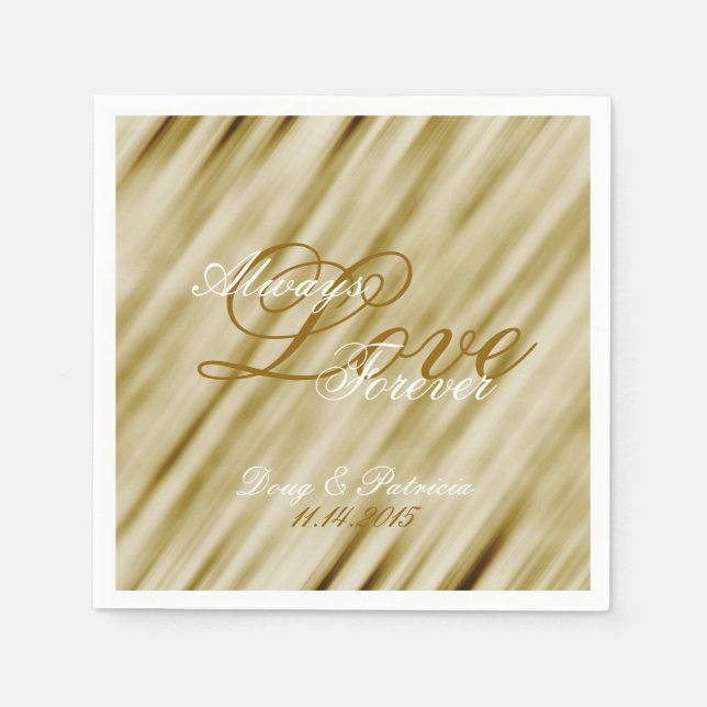 Serviette En Papier Mariage Glam Gold (Devant)