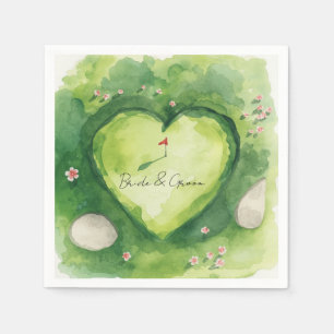 Serviette En Papier Mariage golf terrain de golf en forme de cœur
