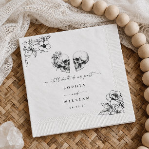 Serviette En Papier Mariage gothique squelette macabre jusqu'à ce que 