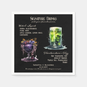 Serviette En Papier Mariage gothique Whimsigoth Signature Boissons