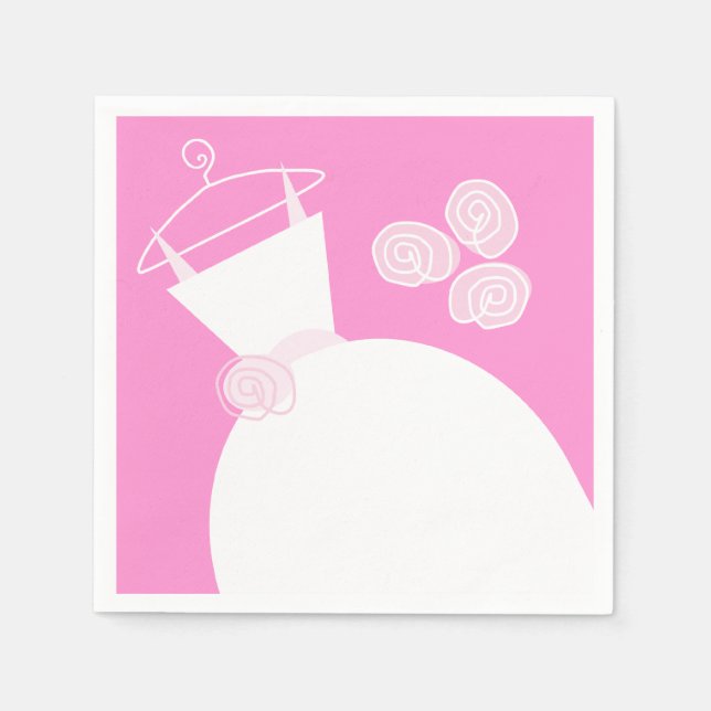 Serviette En Papier Mariage Gown rose (Devant)