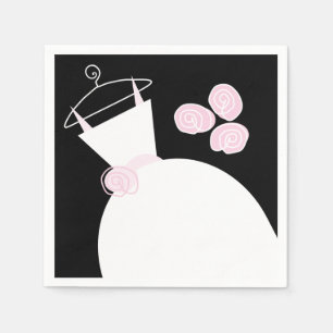 Serviette En Papier Mariage Gown rose papier serviette noir