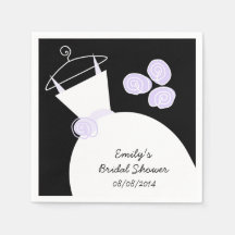 Mariage Gown Violet douche nuptiale 'Texte' noir