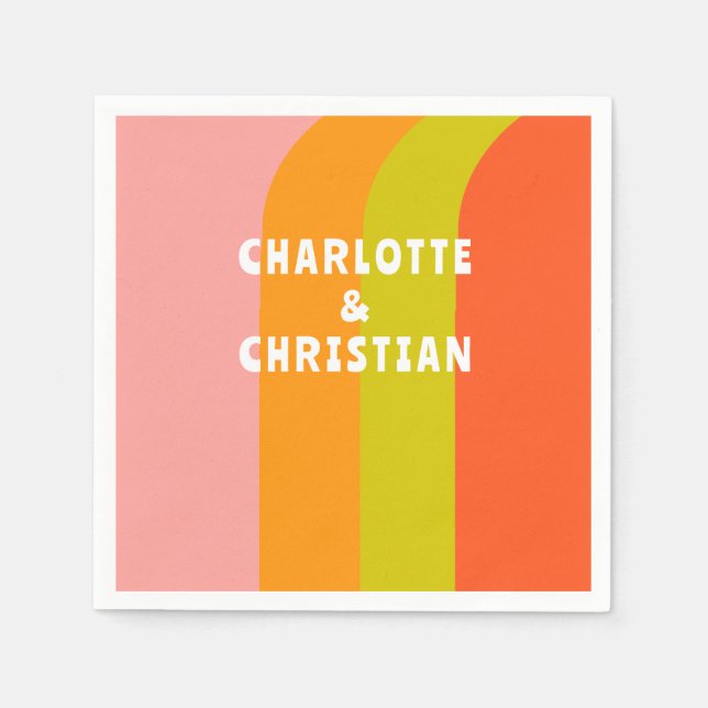 Serviette En Papier Mariage Gras rétro Citrus (Devant)