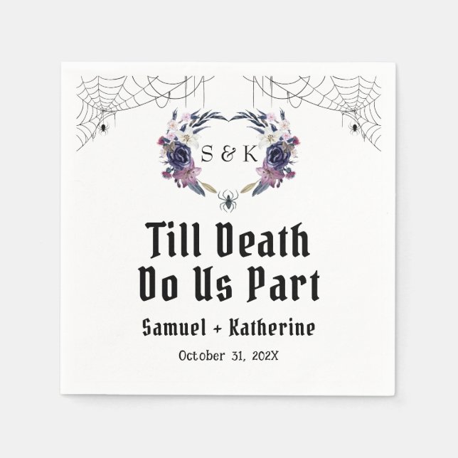 Serviette En Papier Mariage Halloween (Devant)
