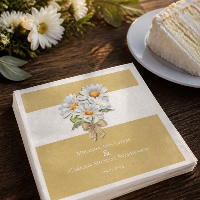 Serviette En Papier Mariage Happy Daisy (Créateur téléchargé)